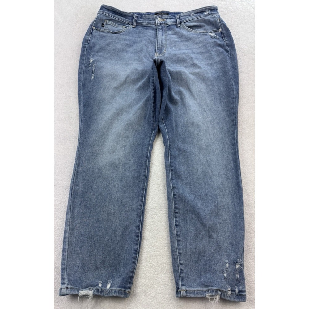Judy Blue Jeans Women 20W Blue Slim High Distress Whisker Denim JB82590
